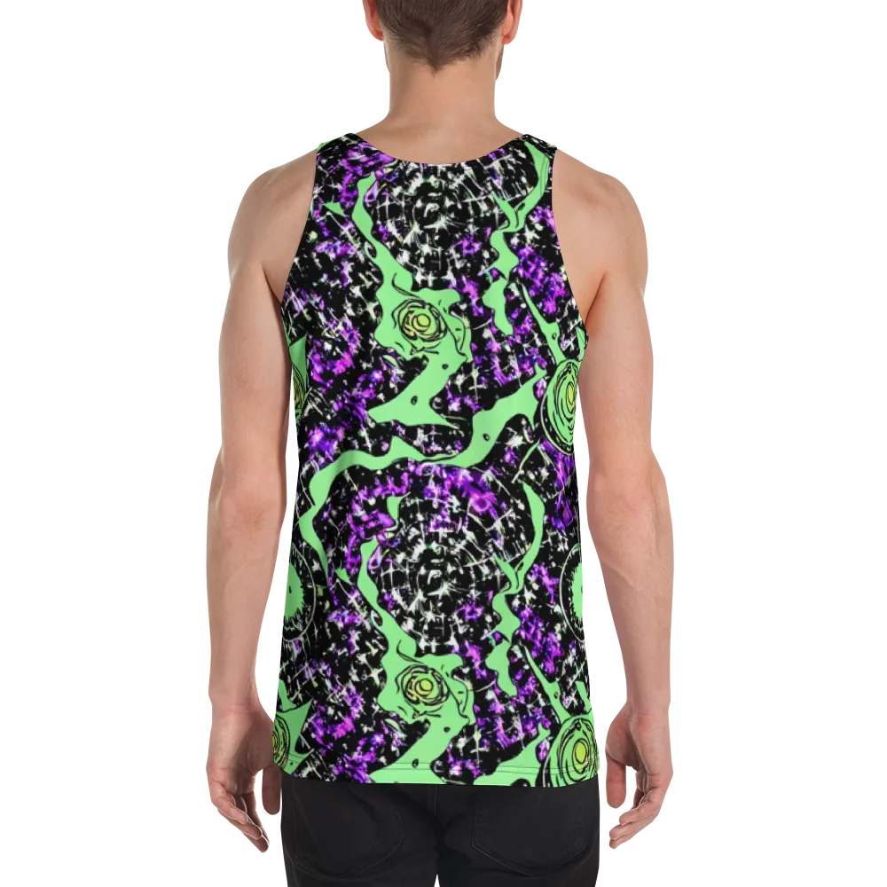 Neon Ink Garden on Men's Tank Top — Back
