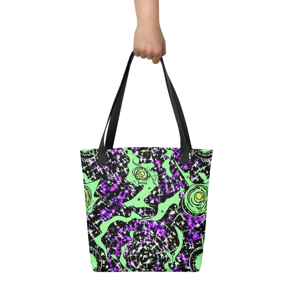 Neon Ink Garden on Tote Bag — Front