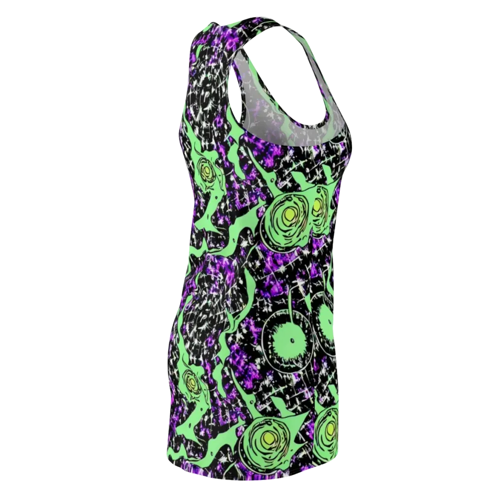 Neon Ink Garden on Racerback Dress — Back Side