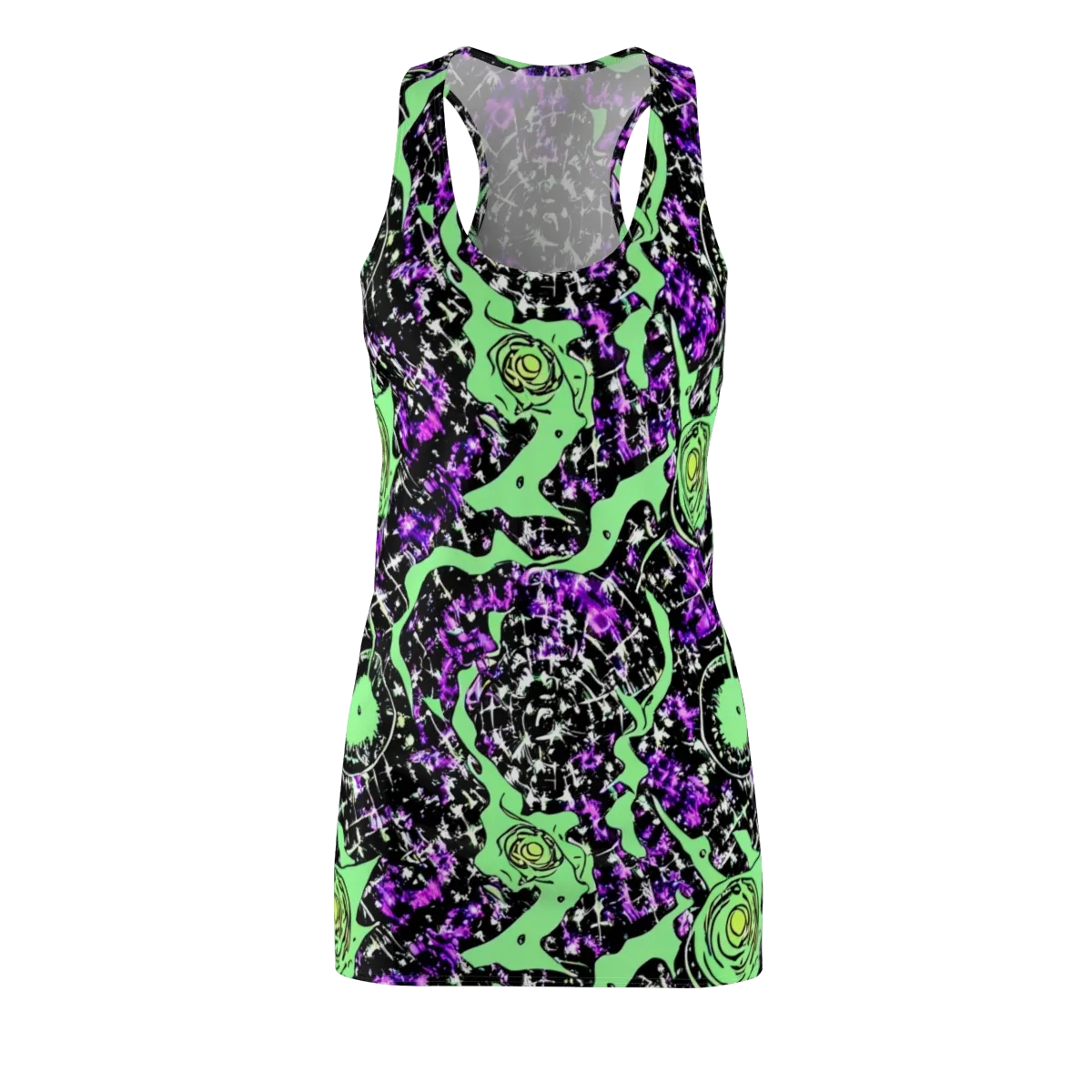 Neon Ink Garden on Racerback Dress — Front