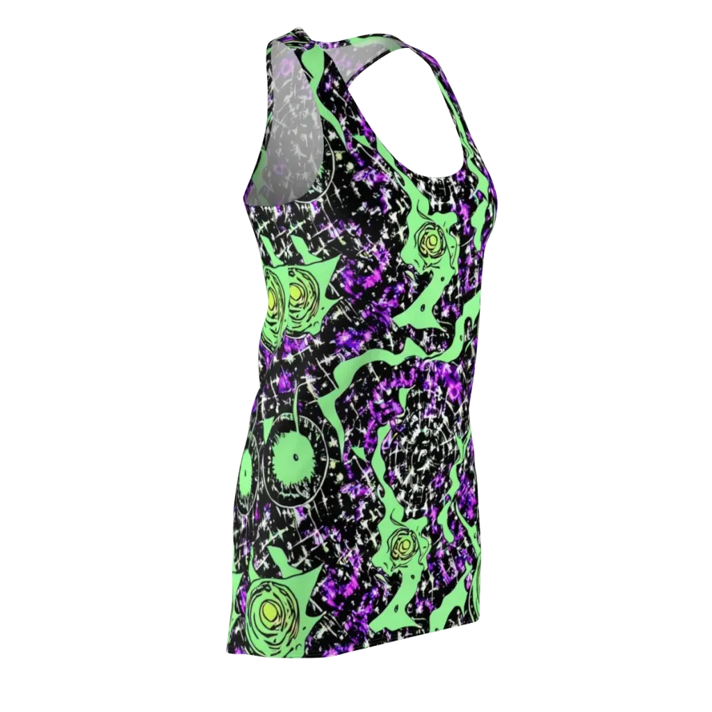 Neon Ink Garden on Racerback Dress — Front Side