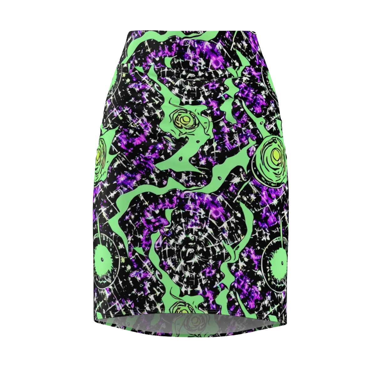 Neon Ink Garden on Pencil Skirt — Front