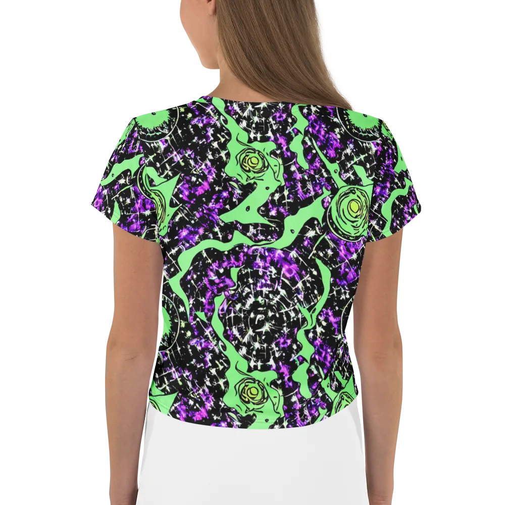 Neon Ink Garden on Crop Tee — Back