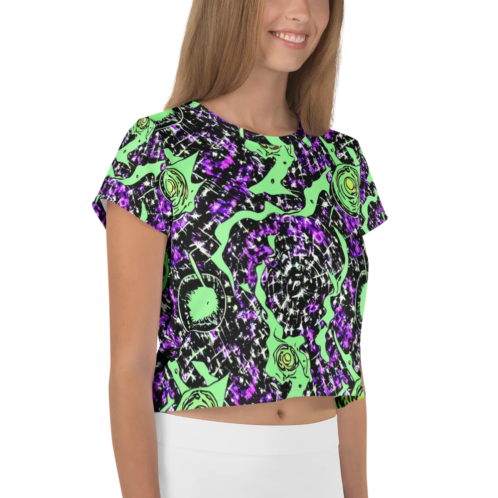 Neon Ink Garden on Crop Tee — Right