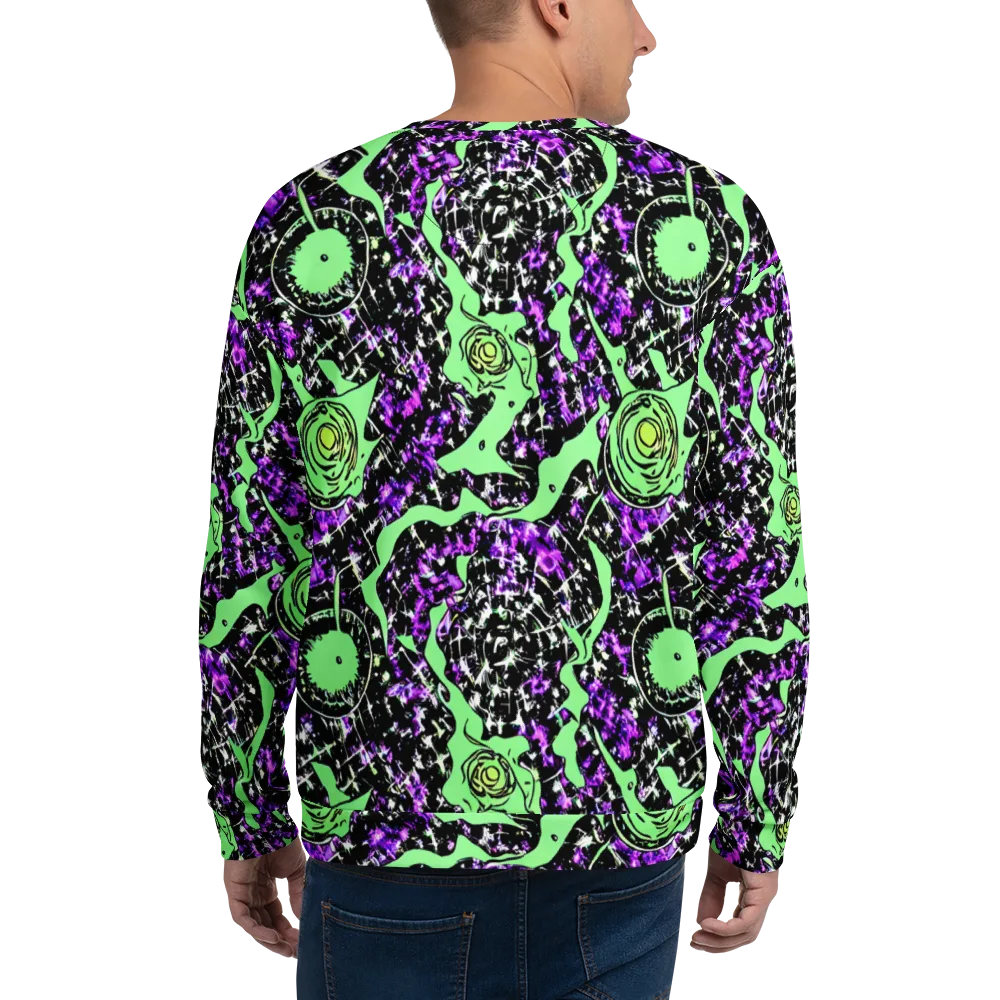 Neon Ink Garden on Sweatshirt — Back