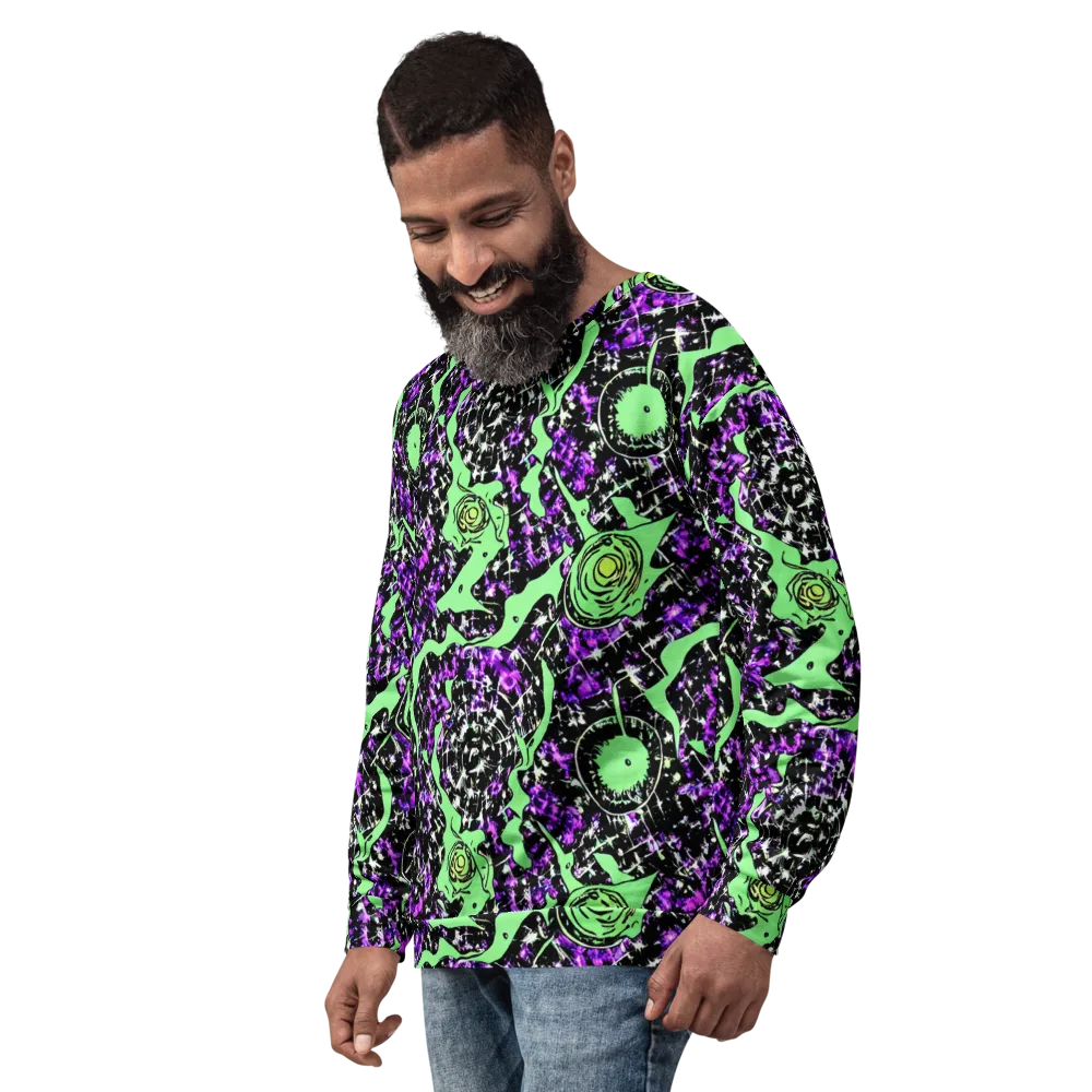 Neon Ink Garden on Sweatshirt — Left Front