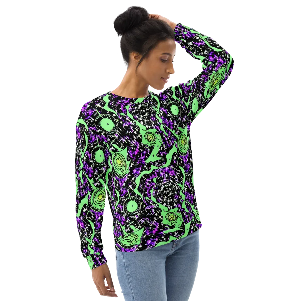 Neon Ink Garden on Sweatshirt — Right Front
