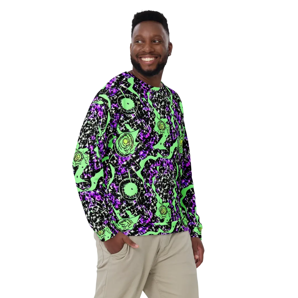 Neon Ink Garden on Sweatshirt — Front