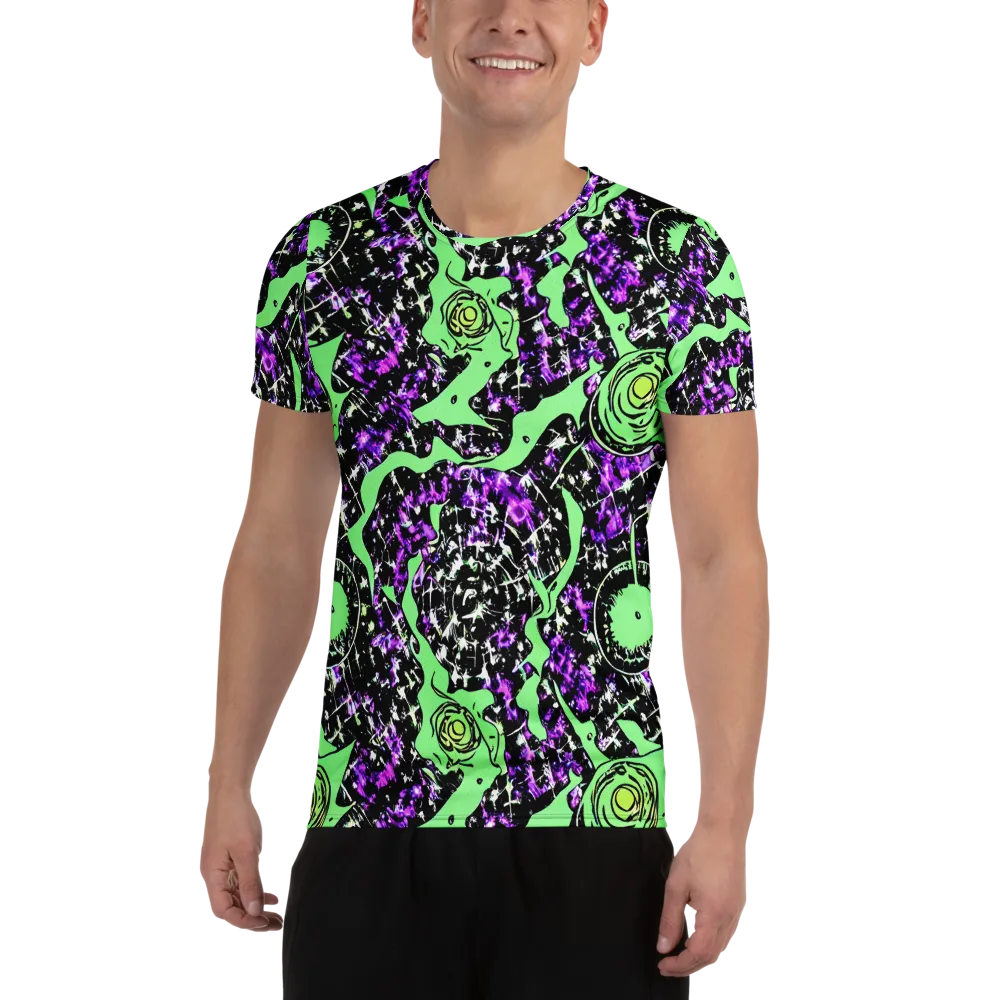 Neon Ink Garden on Men's Athletic T-Shirt — Front
