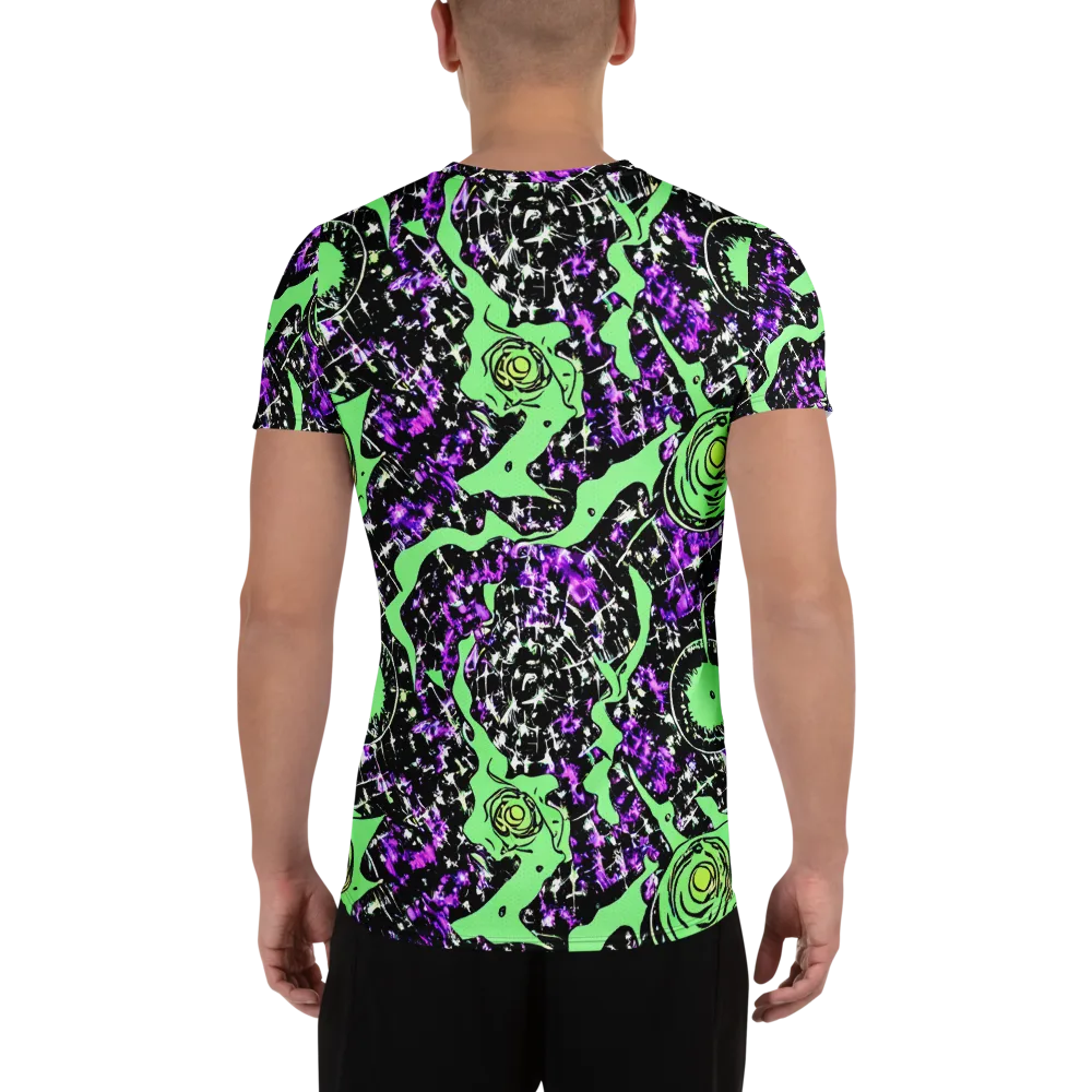 Neon Ink Garden on Men's Athletic T-Shirt — Back