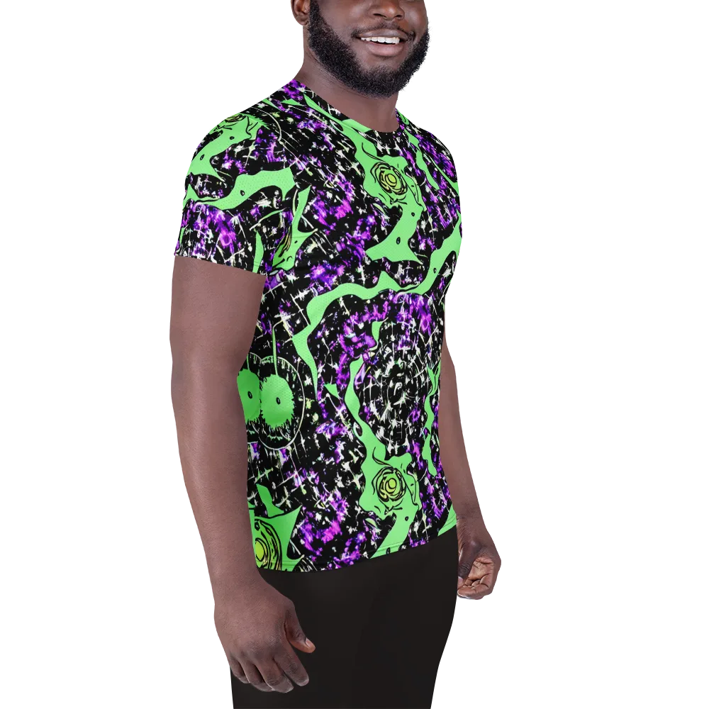 Neon Ink Garden on Men's Athletic T-Shirt — Right