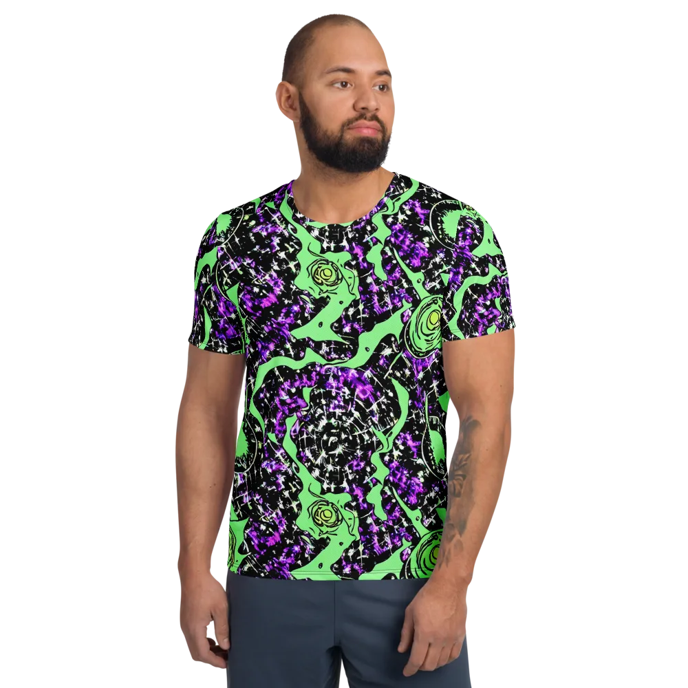 Neon Ink Garden on Men's Athletic T-Shirt — Front