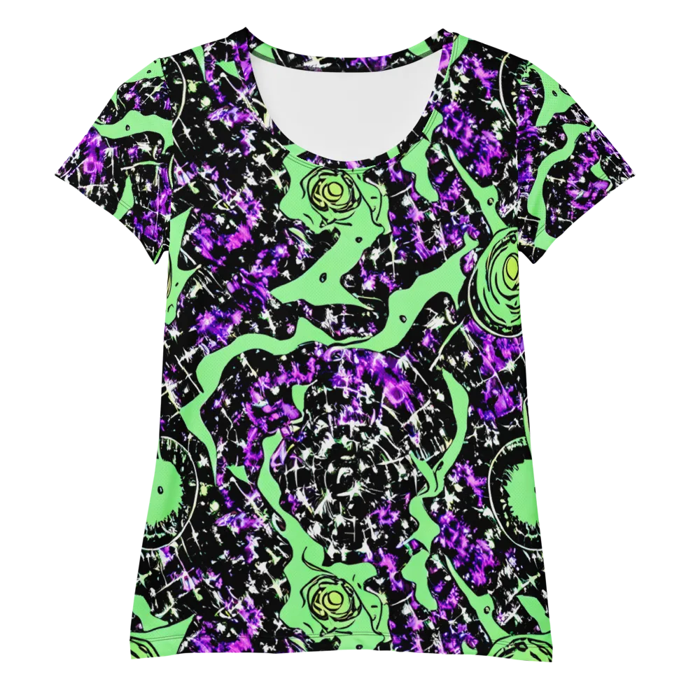 Neon Ink Garden on Women's Athletic T-Shirt — Front