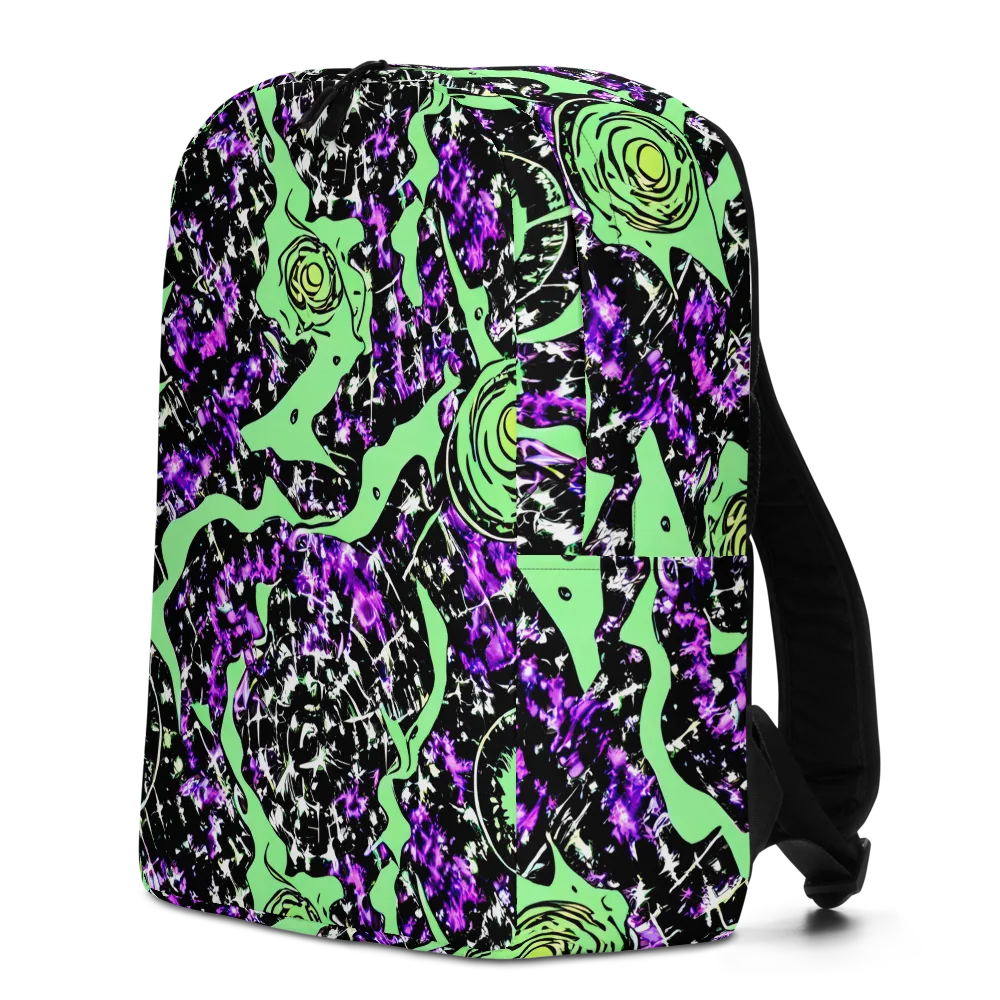 Neon Ink Garden on Minimalist Backpack — Left