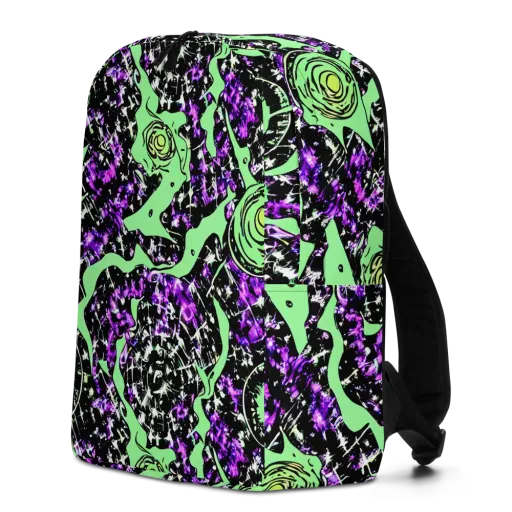 Neon Ink Garden on a Minimalist Backpack