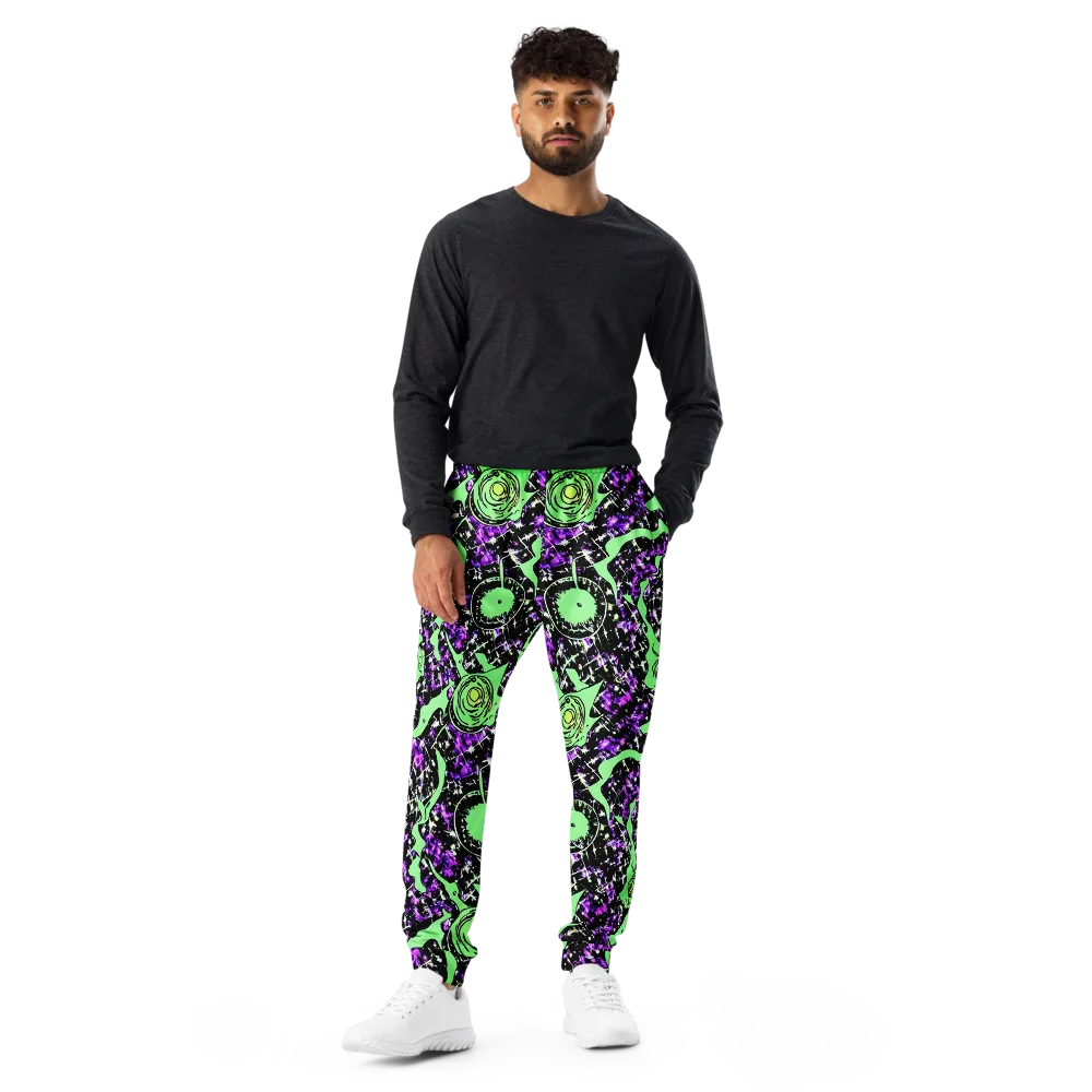 Neon Ink Garden on Men's Joggers — Front