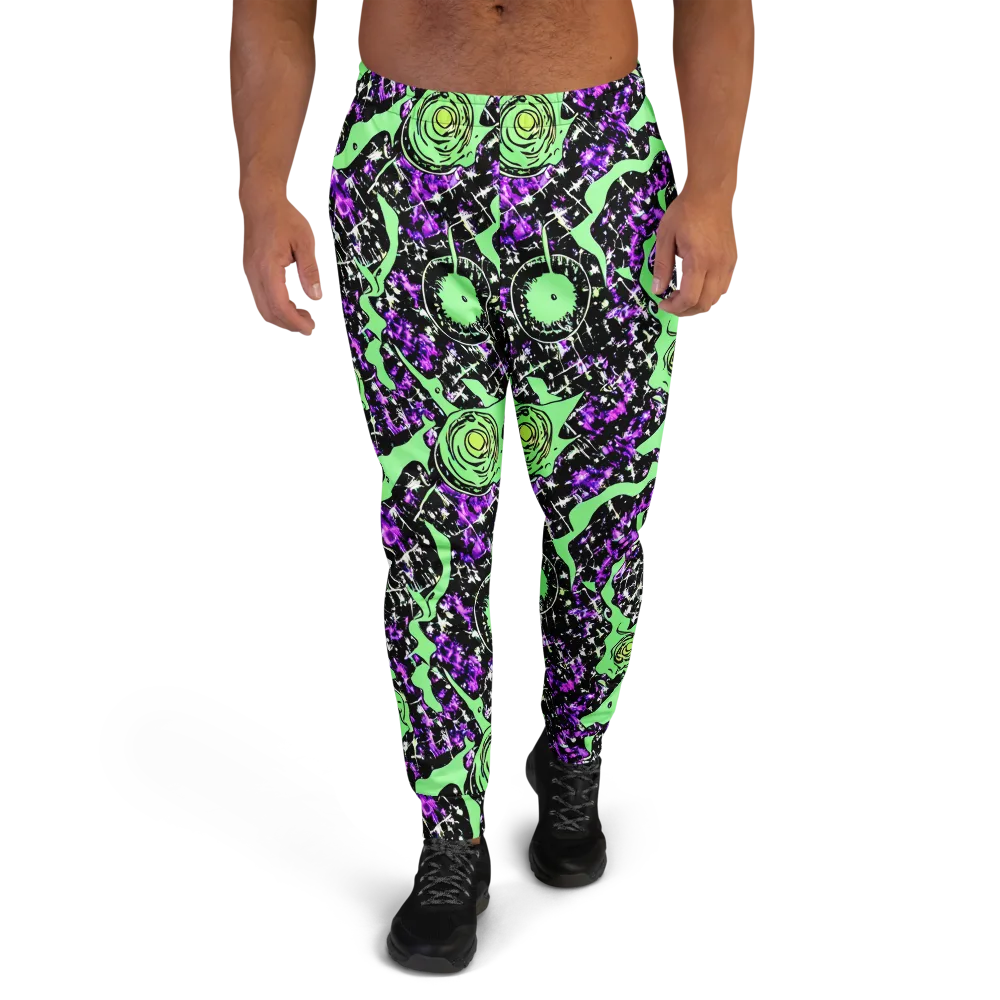 Neon Ink Garden on Men's Joggers — Front