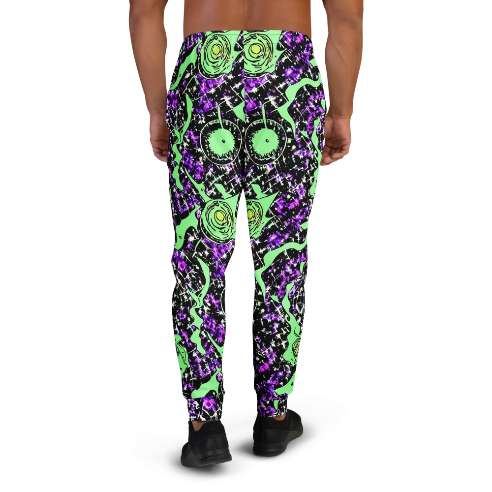 Neon Ink Garden on Men's Joggers — Back