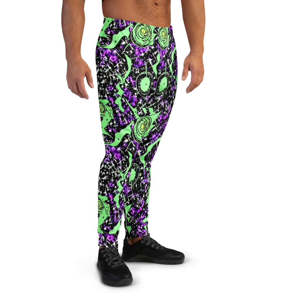 Neon Ink Garden on Men's Joggers — Right