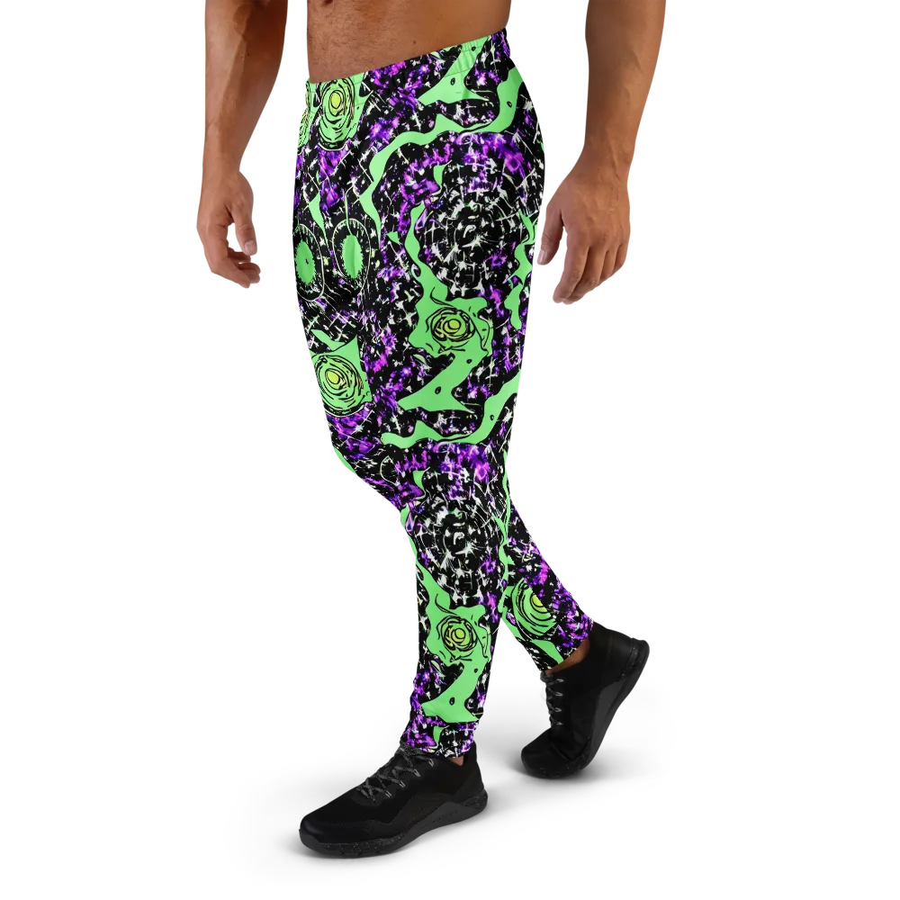Neon Ink Garden on Men's Joggers — Left