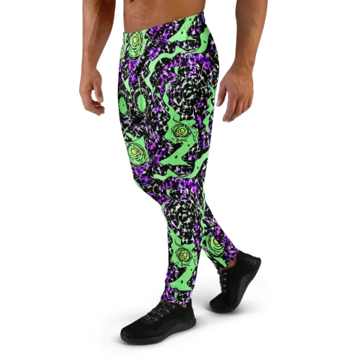 Neon Ink Garden on a Men's Joggers
