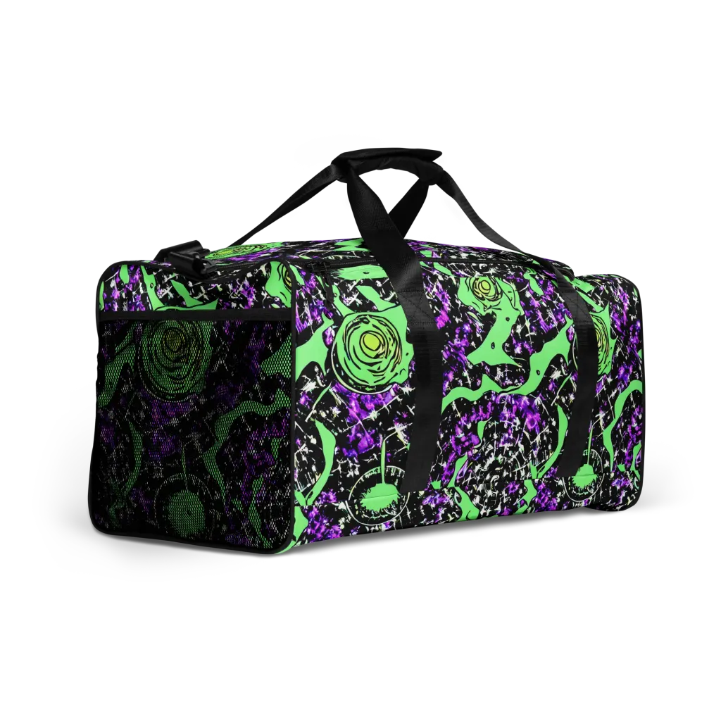 Neon Ink Garden on Duffle Bag — Right Front