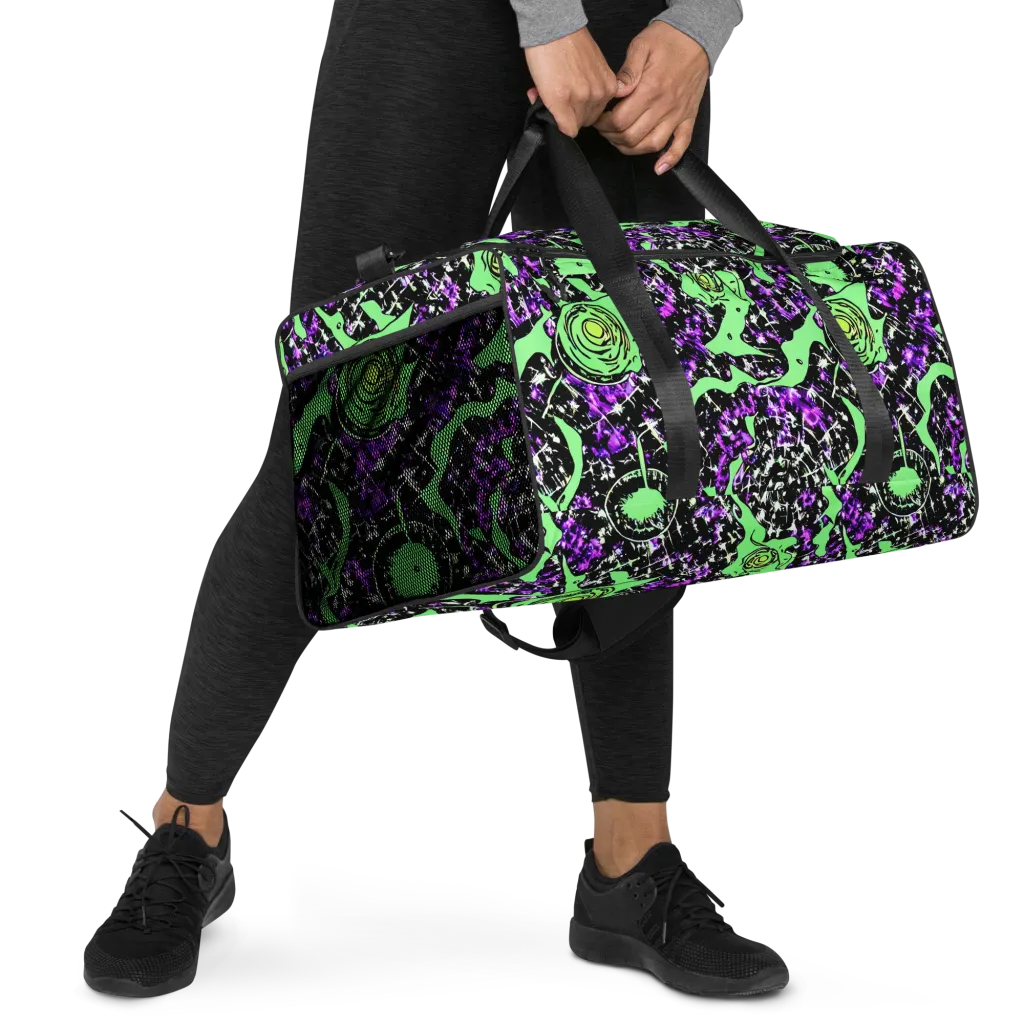 Neon Ink Garden on Duffle Bag — Right Front