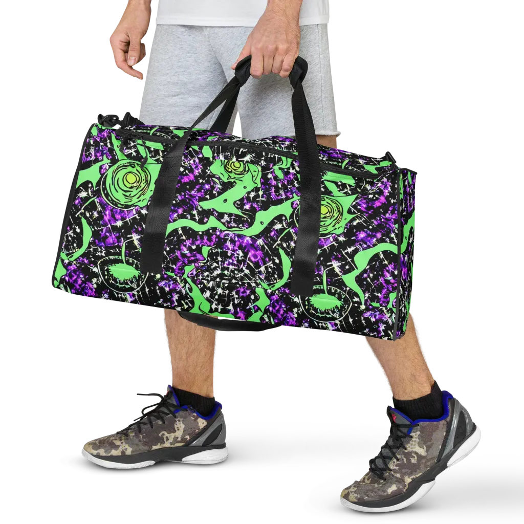 Neon Ink Garden on Duffle Bag — Front