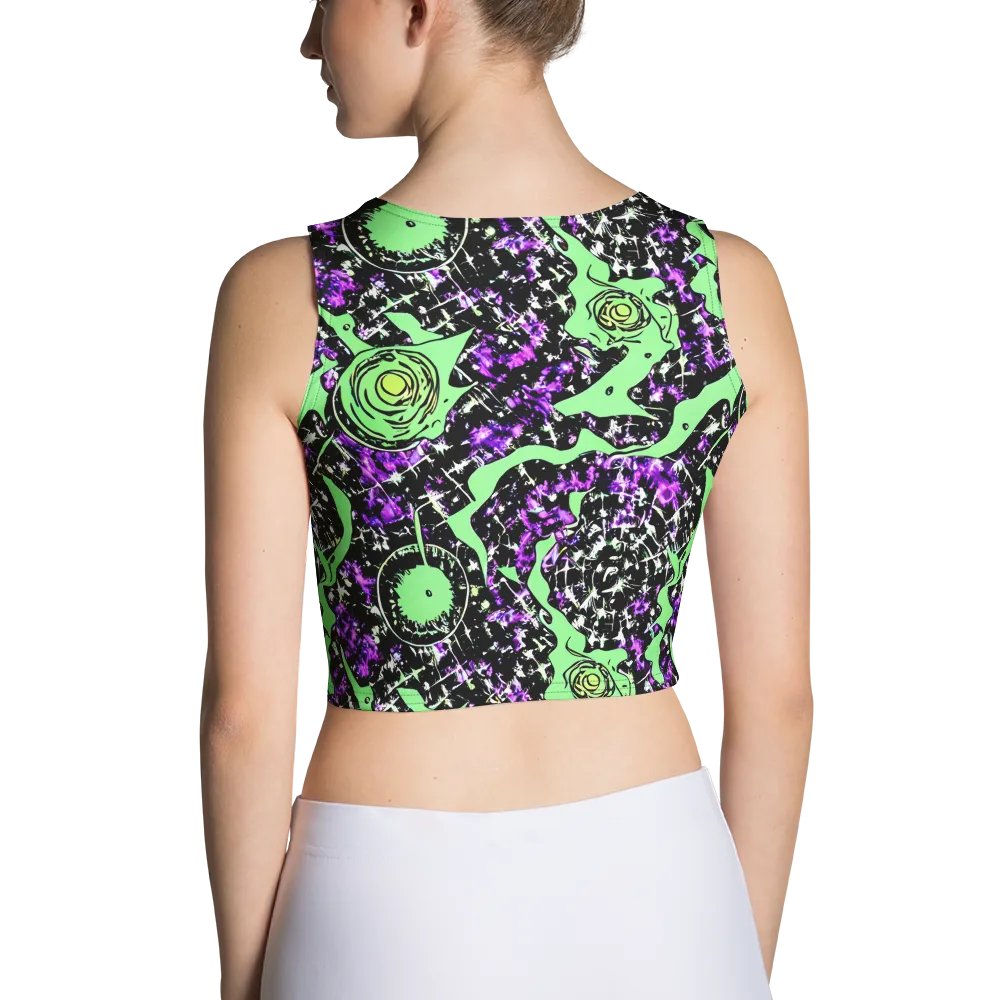 Neon Ink Garden on Crop Top — Back