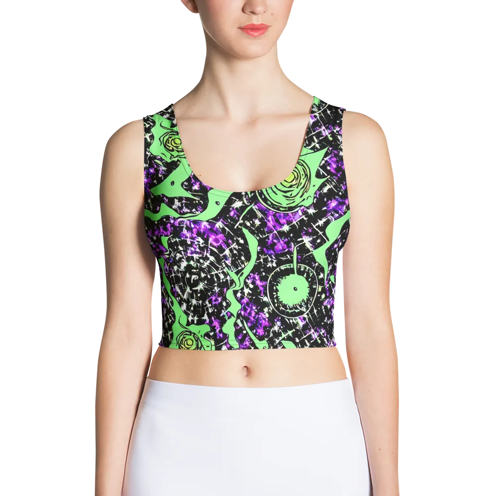 Neon Ink Garden on Crop Top — Front