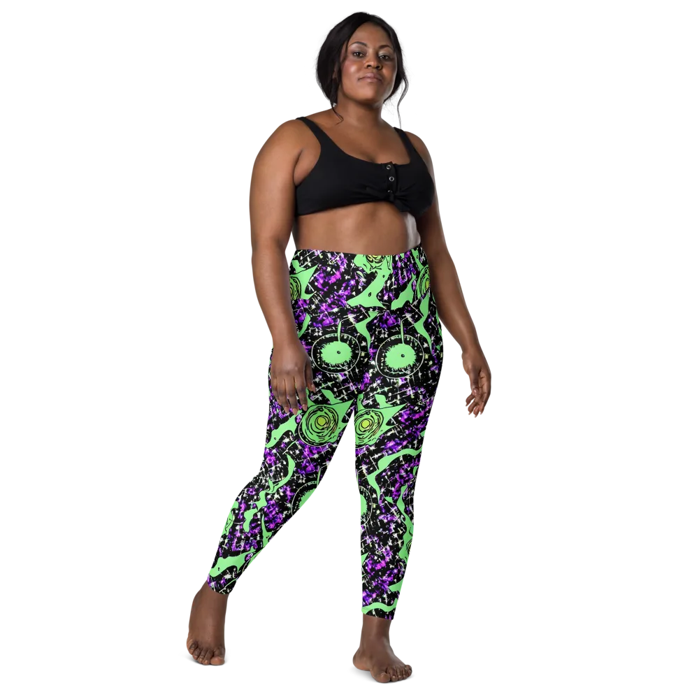 Neon Ink Garden on Leggings with Pockets — Front