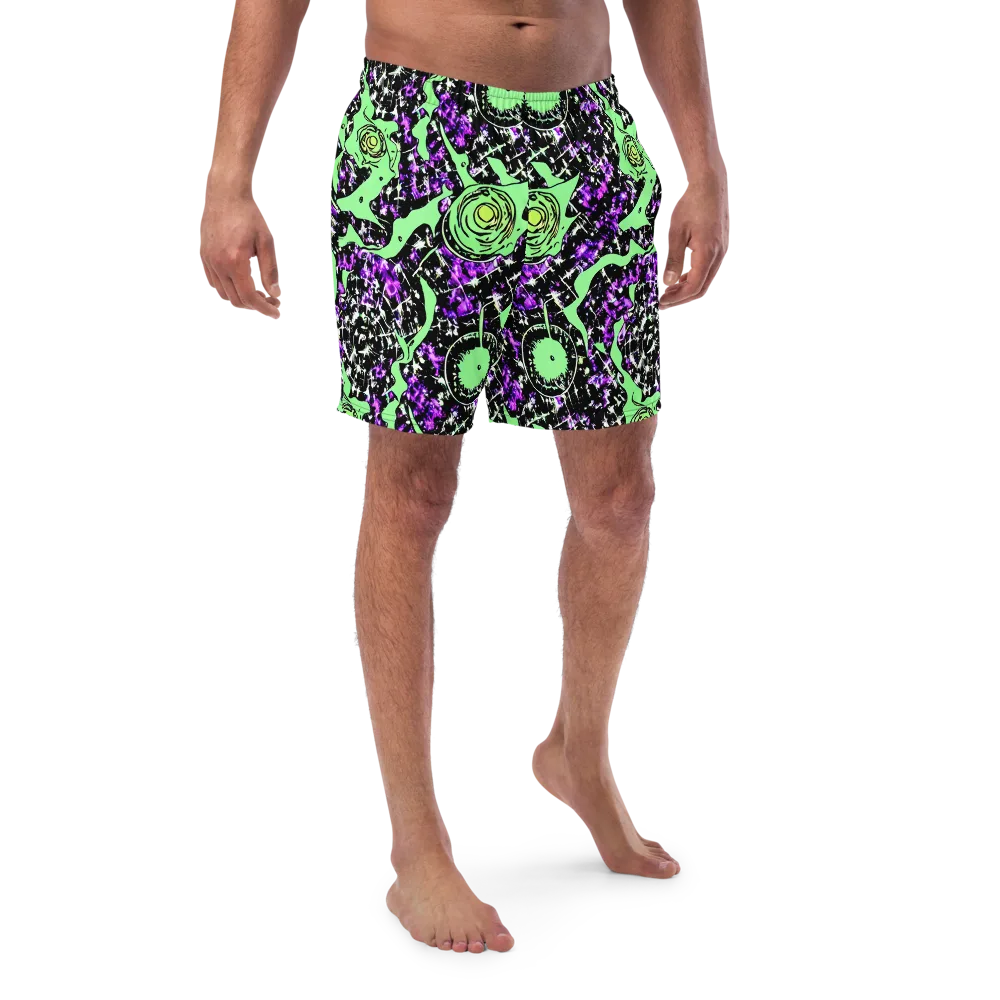 Neon Ink Garden on Swim Trunks — Front
