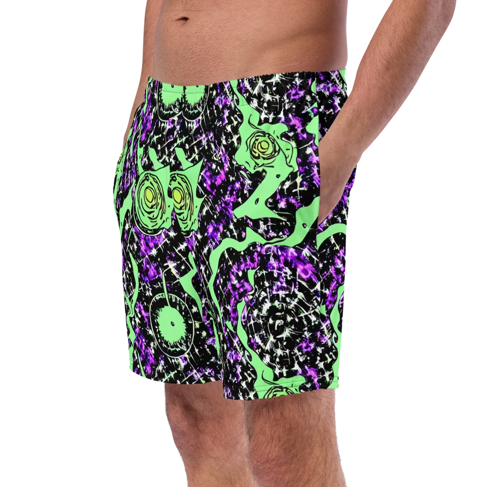 Neon Ink Garden on Swim Trunks — Left Front