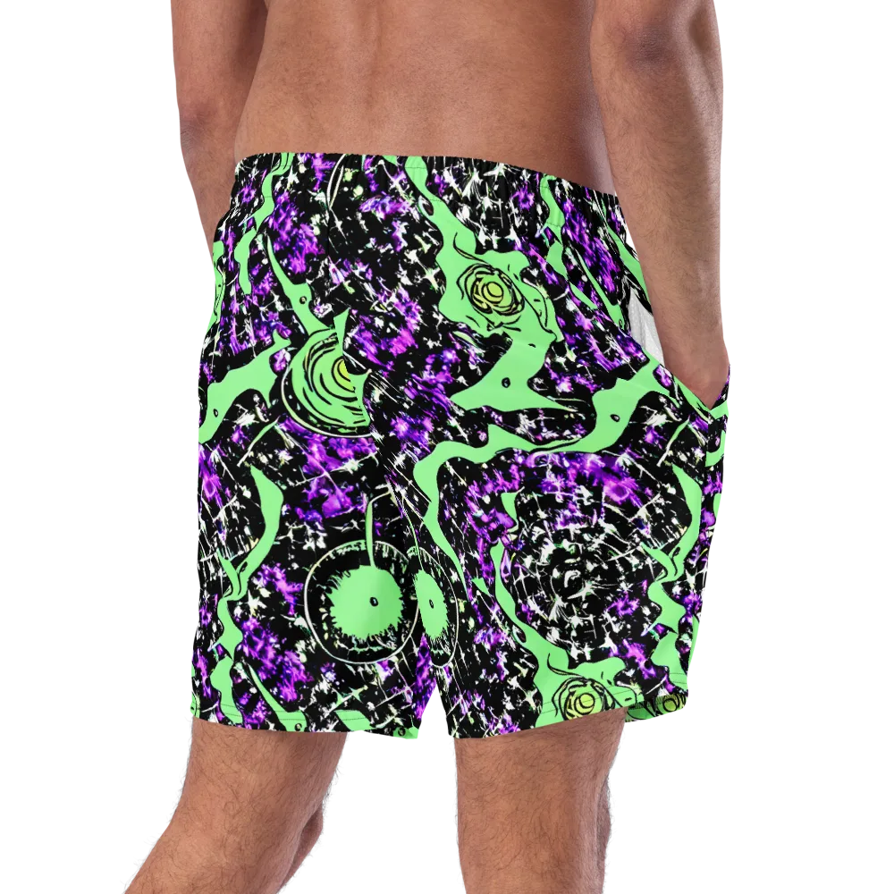 Neon Ink Garden on Swim Trunks — Right Back