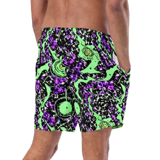 Neon Ink Garden on a Swim Trunks