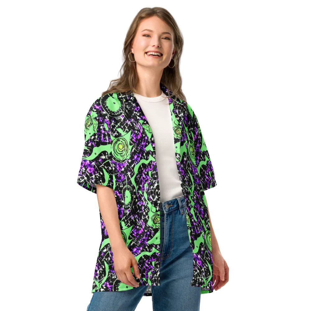 Neon Ink Garden on Button Shirt — Front