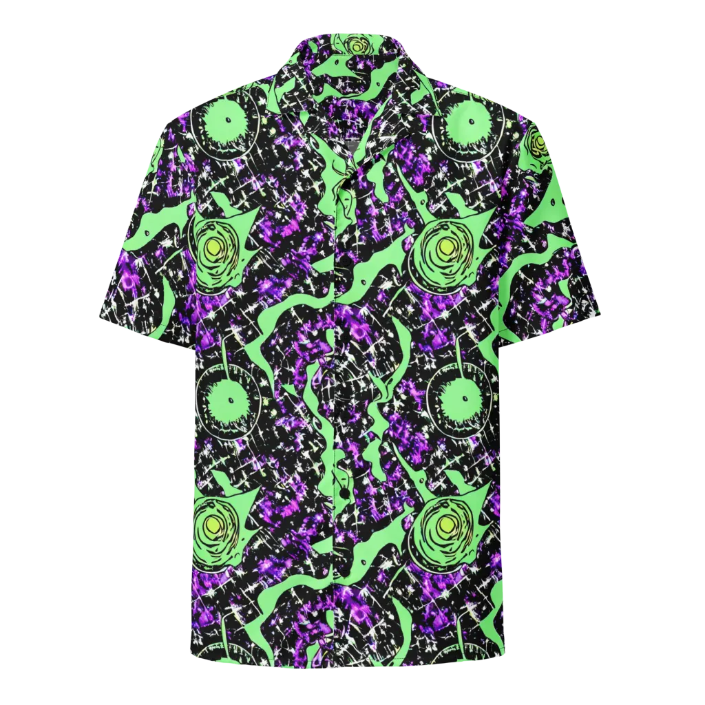 Neon Ink Garden on Button Shirt — Front