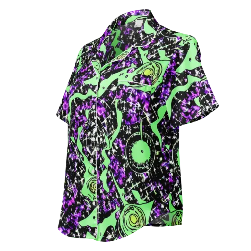 Neon Ink Garden on a Women's Short Sleeve Pajama Top