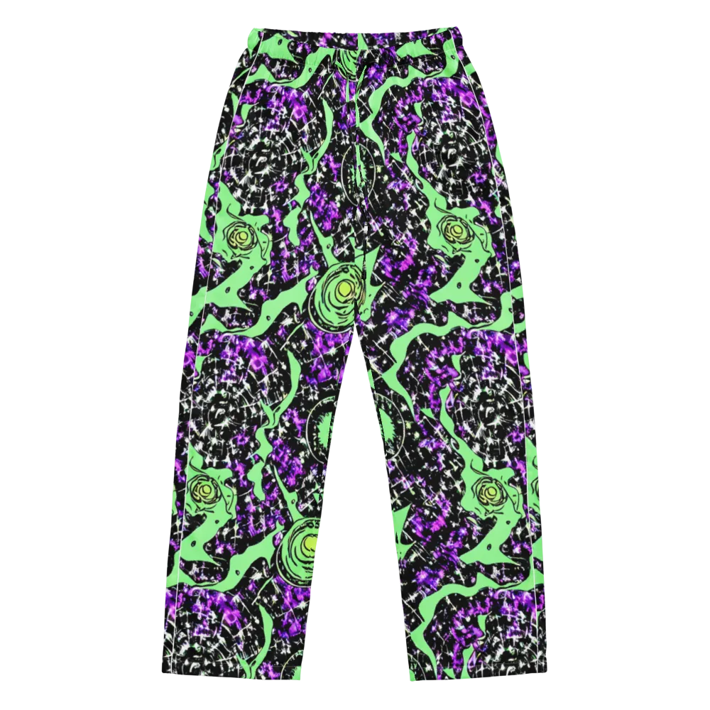 Neon Ink Garden on Women's Pajama Pants — Front