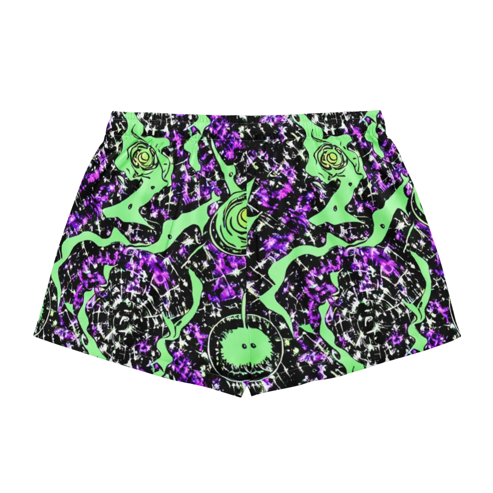 Neon Ink Garden on Women's Pajama Shorts — Back