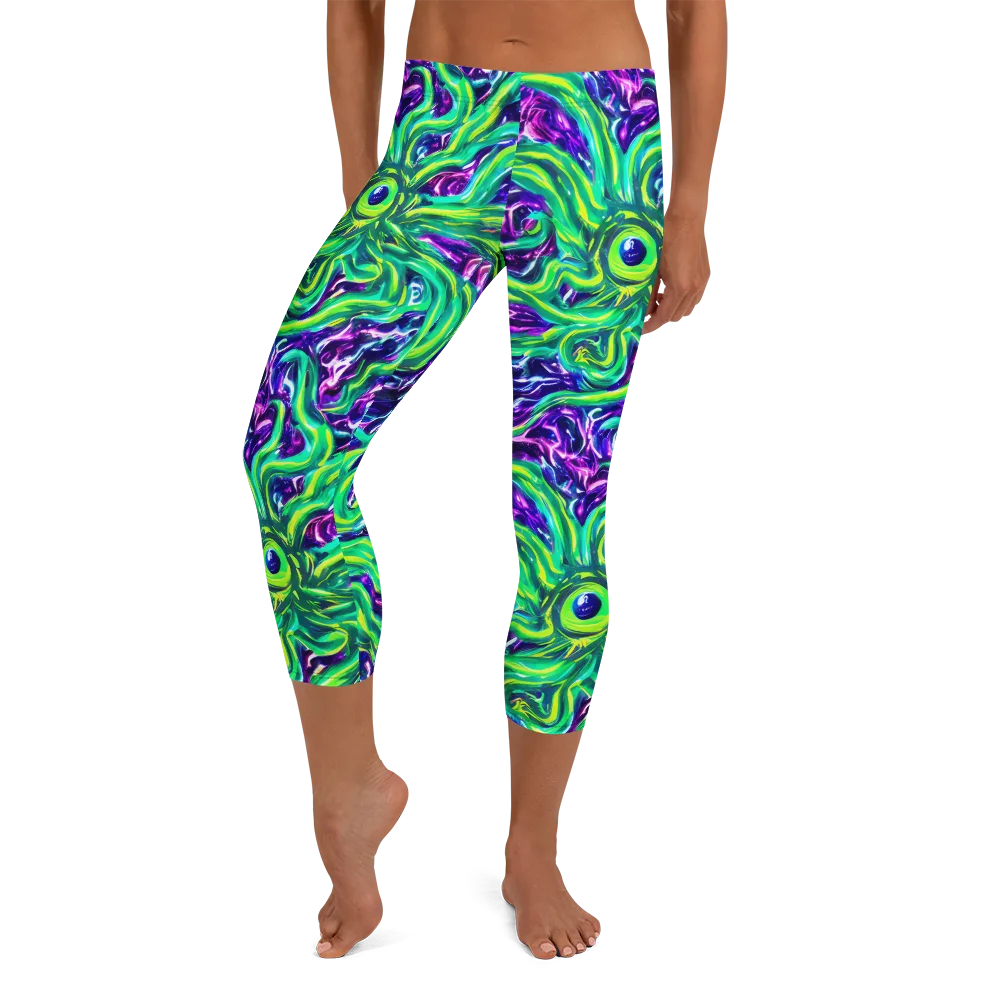 Cosmic Spill on Capri Leggings — Front