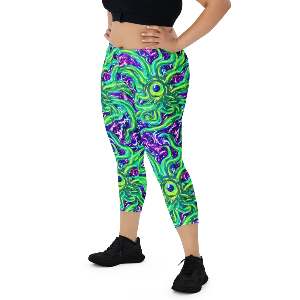 Cosmic Spill on Capri Leggings — Front