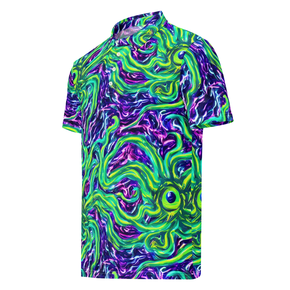 Cosmic Spill on Men's Slim Fit Polo Shirt — Left Front