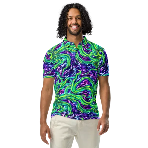 Cosmic Spill on a Men's Slim Fit Polo Shirt