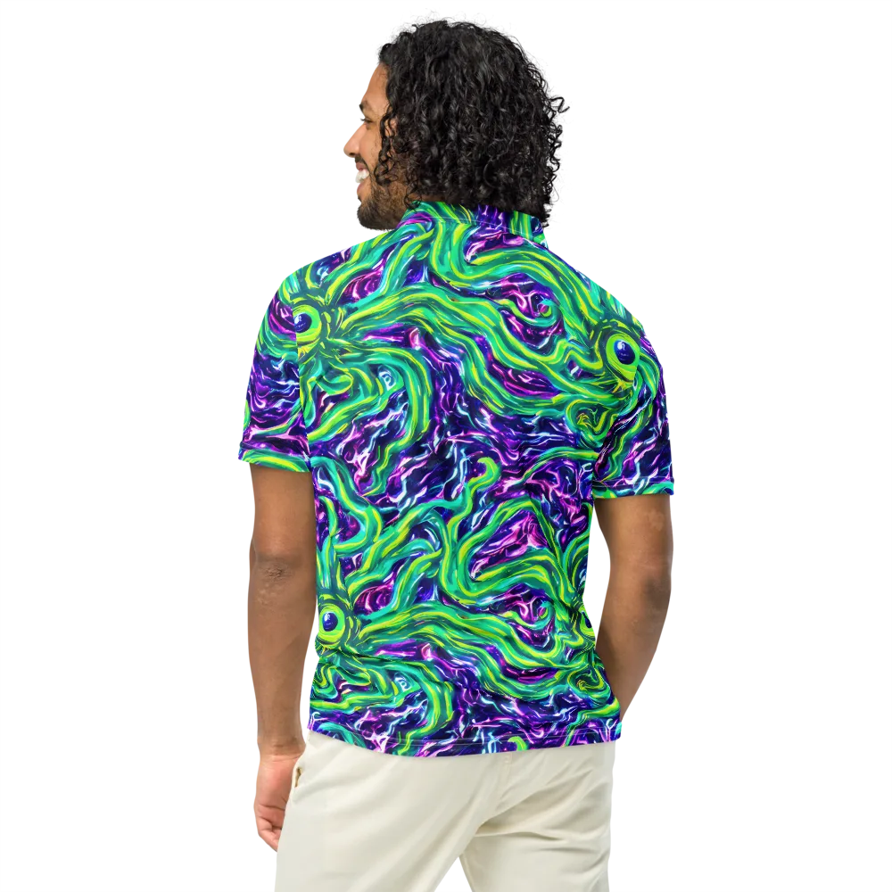 Cosmic Spill on Men's Slim Fit Polo Shirt — Back