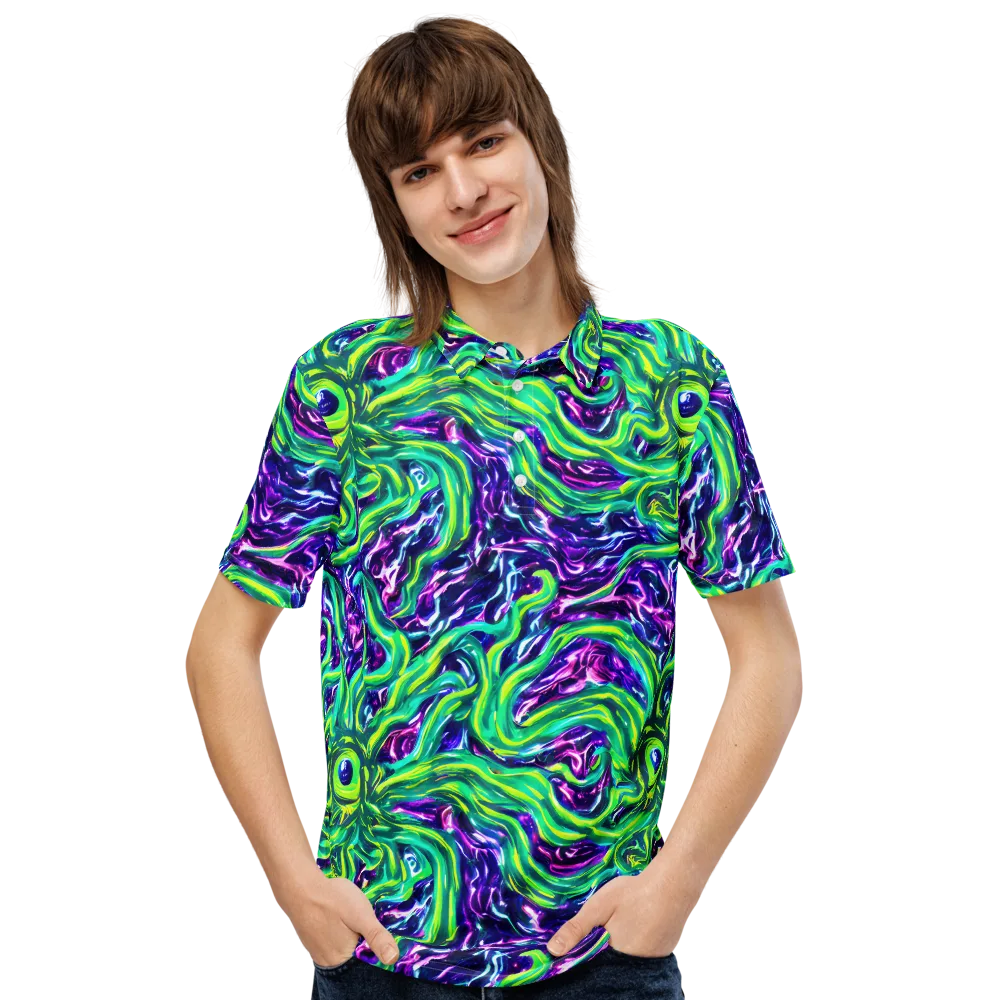 Cosmic Spill on Men's Slim Fit Polo Shirt — Front