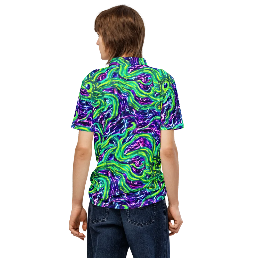 Cosmic Spill on Men's Slim Fit Polo Shirt — Back