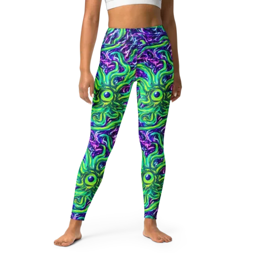 Cosmic Spill on a Yoga Leggings