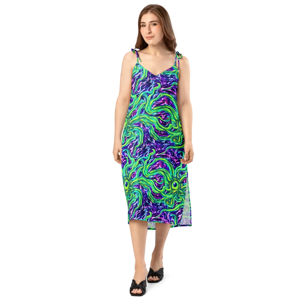 Cosmic Spill on Slip Dress — Front