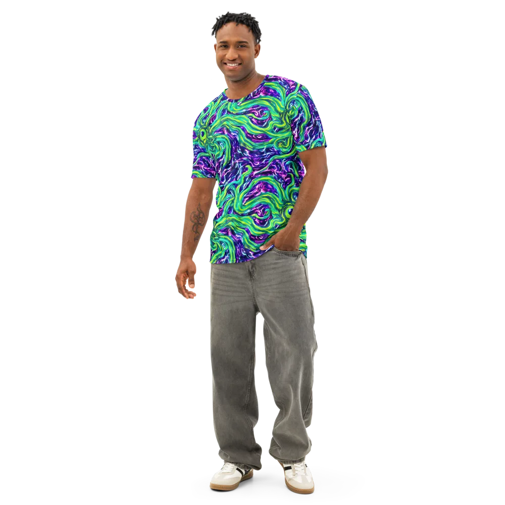Cosmic Spill on Men's Cotton Crew Neck T-Shirt — Front
